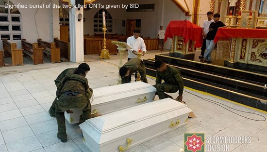 Dignified burial of the two killed CNTs given by 8ID