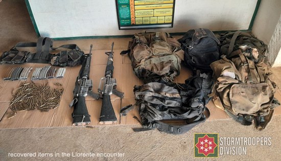 recovered items in the Llorente encounter