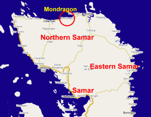 Locator map of Mondragon, Northern Samar