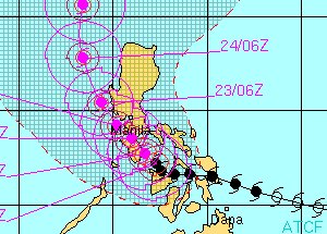 Typhoon Frank hitting Samar island