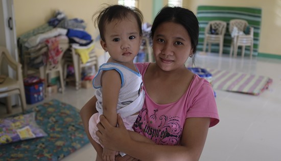 A child inside evacuation center