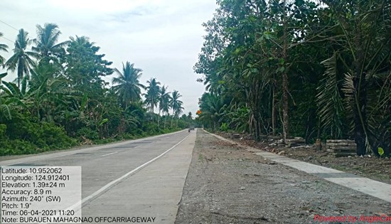 Road leading to Mahagnao natural park