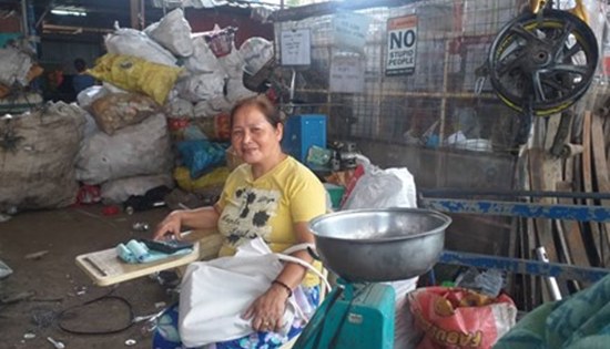 Perla Boniao at her junkshop