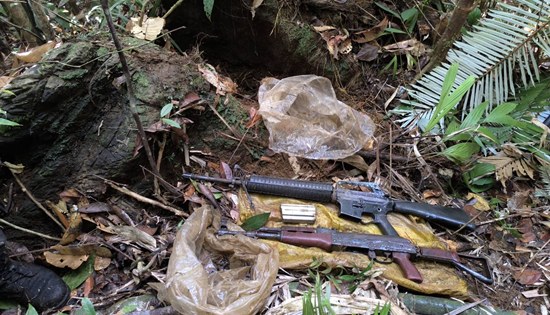 discovered arms cache in MacArthur, Eastern Samar