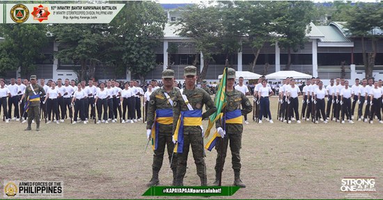 ROTC cadets inspection