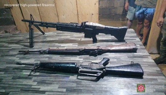 recovered high-powered firearms